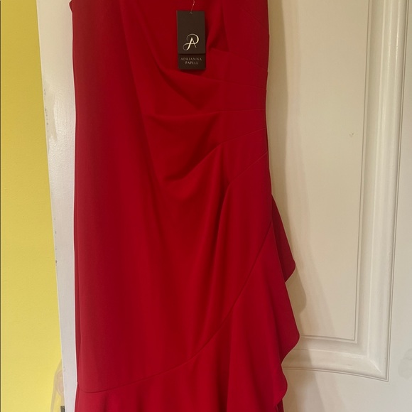 Adrianna Papell Vibrant Red Midi Dress - Picture 3 of 7
